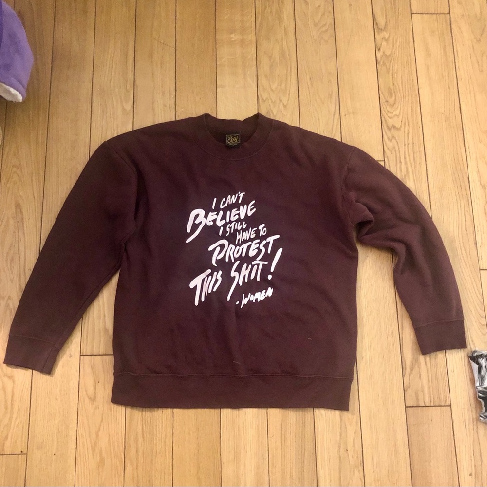 OBEY Feminist Sweatshirt / Medium / Maroon